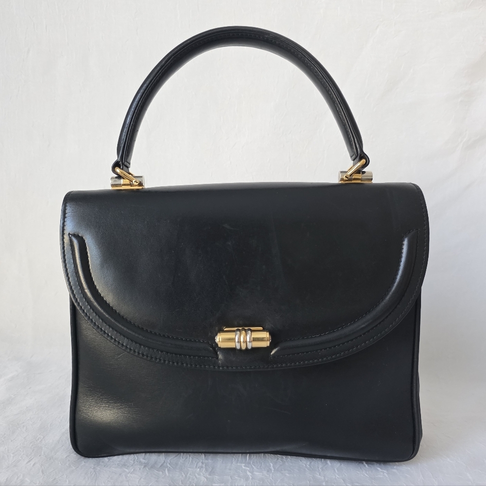 Auth Gucci Vintage Hysteria Turn-lock Leather Satchel